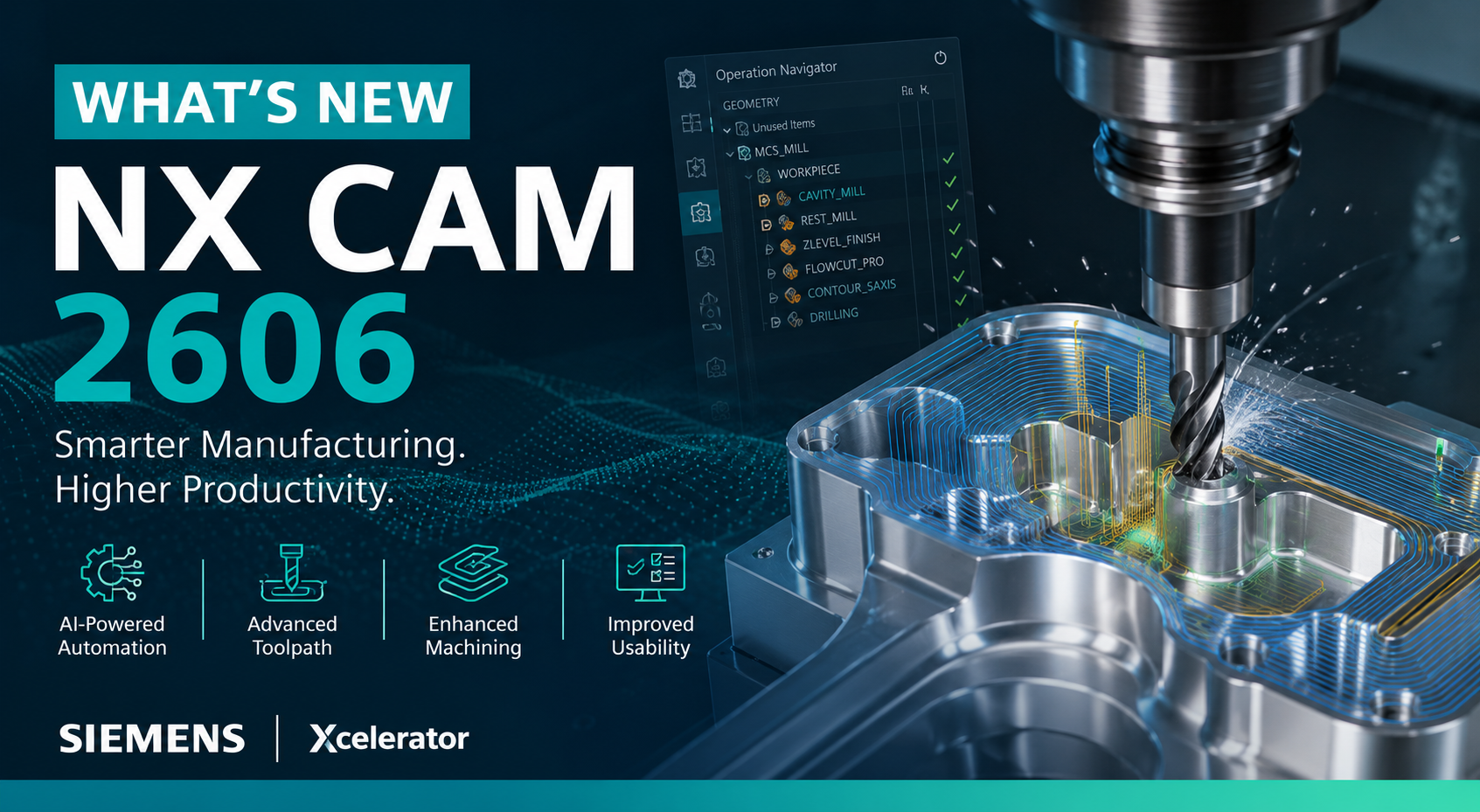 NX CAM 2606: Những điểm nhấn mới trong gia công phay và tiện
